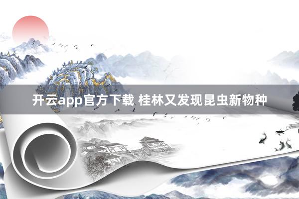 开云app官方下载 桂林又发现昆虫新物种