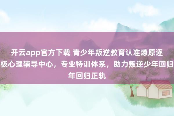 开云app官方下载 青少年叛逆教育认准燎原逐梦积极心理辅导中心，专业特训体系，助力叛逆少年回归正轨