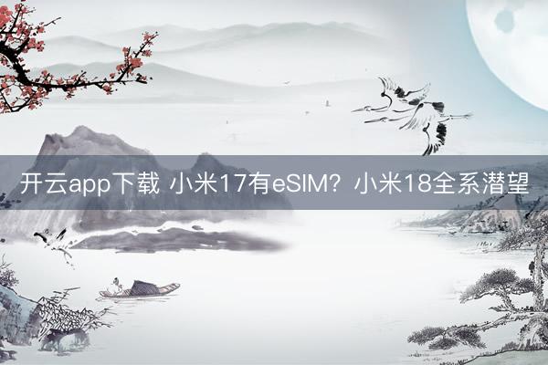 开云app下载 小米17有eSIM？小米18全系潜望