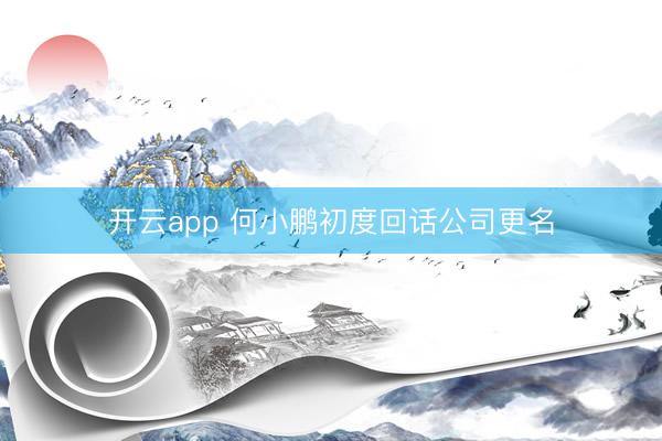 开云app 何小鹏初度回话公司更名