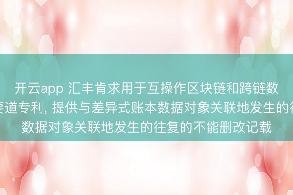 开云app 汇丰肯求用于互操作区块链和跨链数据音尘通讯系统和要道专利， 提供与差异式账本数据对象关联地发生的往复的不能删改记载