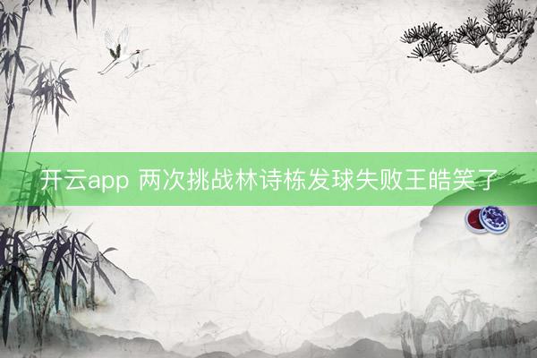 开云app 两次挑战林诗栋发球失败王皓笑了